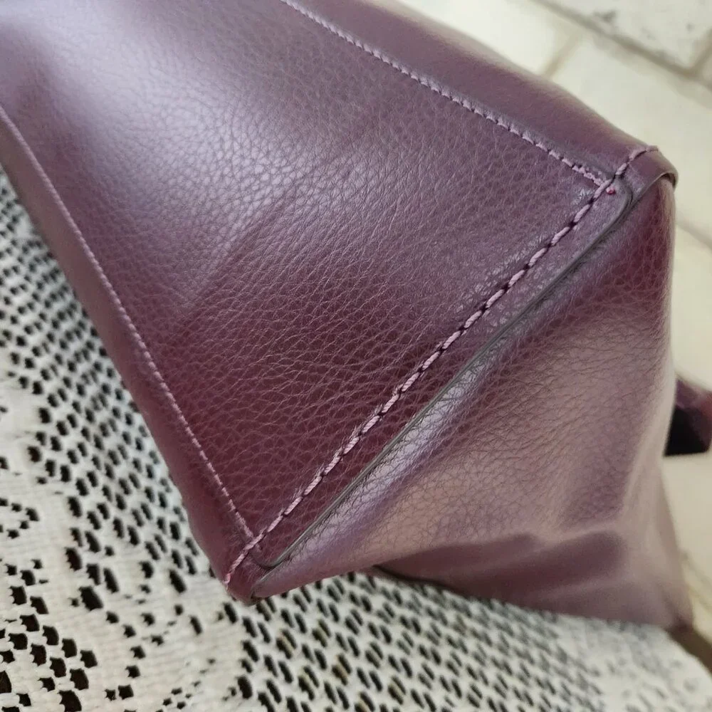 New Coach Derby Rasberry Leather Shoulder Bag Tote Purse